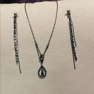 Elegant Black and Blue Jewelry Set